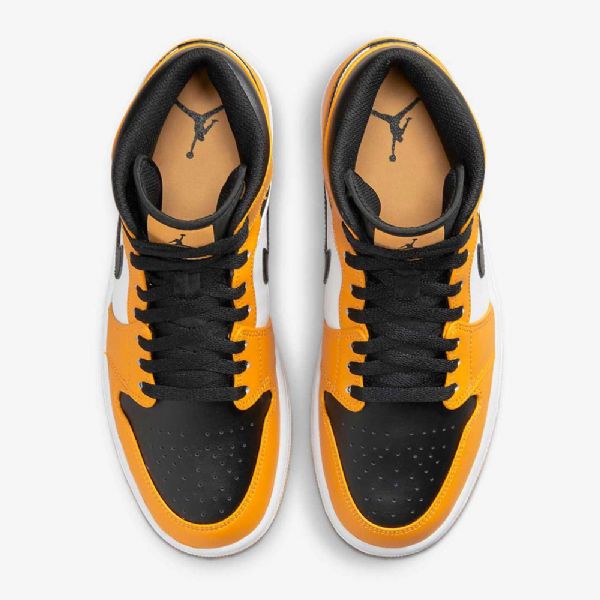 Nike Air Jordan 1 Mid Tops Kengät Miehille Keltainen Valkoinen Musta