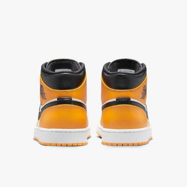 Nike Air Jordan 1 Mid Tops Kengät Miehille Keltainen Valkoinen Musta