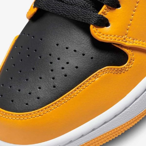 Nike Air Jordan 1 Mid Tops Kengät Miehille Keltainen Valkoinen Musta