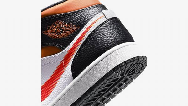 Nike Air Jordan 1 Mid Tops Kengät Miehille Musta Oranssi