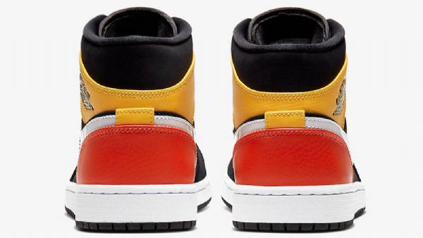Nike Air Jordan 1 Mid Tops Kengät Miehille Musta Oranssi