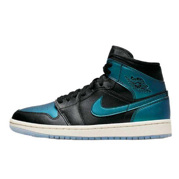 Nike Air Jordan 1 Mid Tops Kengät Miehille Musta Turkoosi