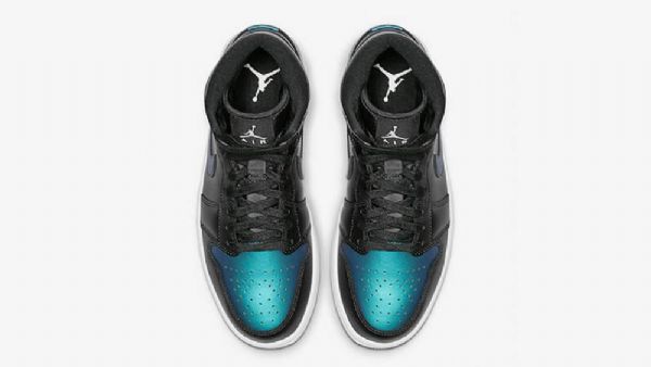 Nike Air Jordan 1 Mid Tops Kengät Miehille Musta Turkoosi