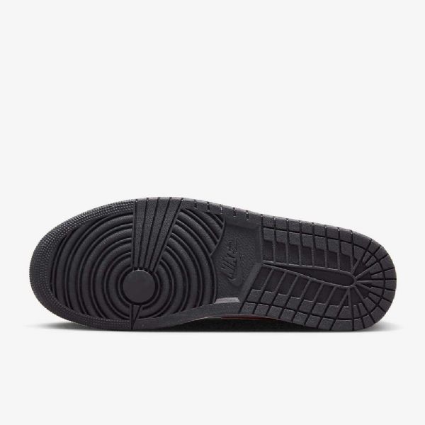 Nike Air Jordan 1 Mid Tops Kengät Miehille Musta Valkoinen Punainen