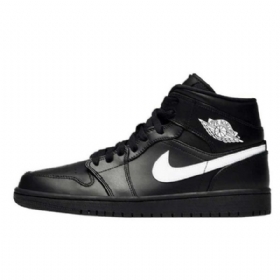 Nike Air Jordan 1 Mid Tops Kengät Miehille Mustavalkoinen