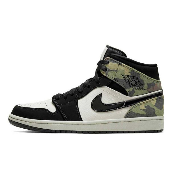 Nike Air Jordan 1 Mid Tops Kengät Miehille Naamiointivihreä