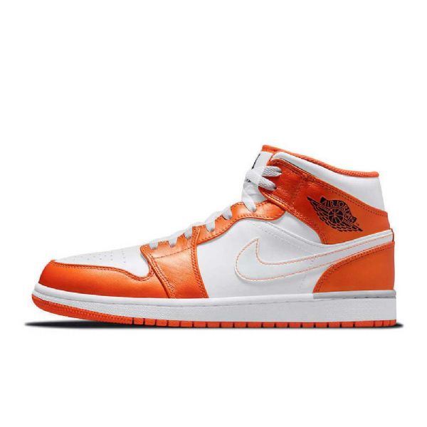 Nike Air Jordan 1 Mid Tops Kengät Miehille Oranssi Valkoinen