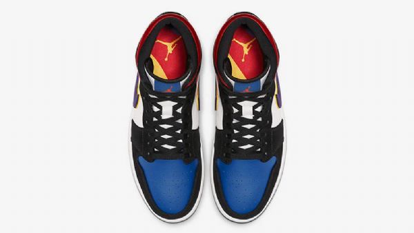 Nike Air Jordan 1 Mid Tops Kengät Miehille Purppura Valkoinen Punainen