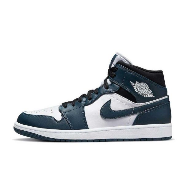 Nike Air Jordan 1 Mid Tops Kengät Miehille Tumman Laivastonvalkoinen
