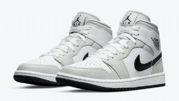 Nike Air Jordan 1 Mid Tops Kengät Miehille Vaaleanharmaa