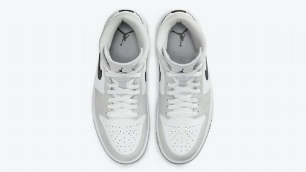 Nike Air Jordan 1 Mid Tops Kengät Miehille Vaaleanharmaa