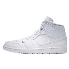 Nike Air Jordan 1 Mid Tops Kengät Miehille Valkoinen
