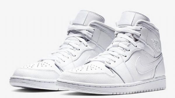 Nike Air Jordan 1 Mid Tops Kengät Miehille Valkoinen