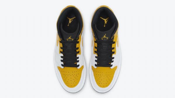 Nike Air Jordan 1 Mid Tops Kengät Miehille Valkoinen Kulta
