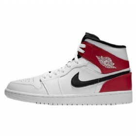 Nike Air Jordan 1 Mid Tops Kengät Miehille Valkoinen Punainen