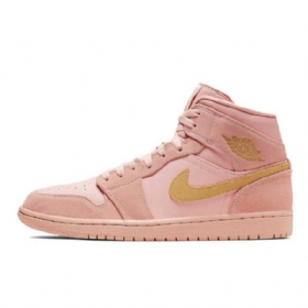 Nike Air Jordan 1 Mid Tops Kengät Naisille Coral Kulta