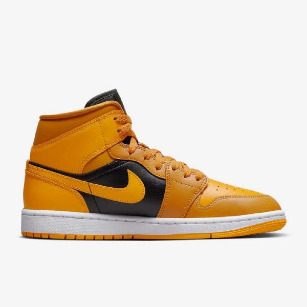 Nike Air Jordan 1 Mid Tops Kengät Naisille Keltainen Musta