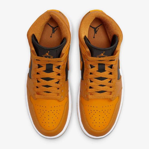Nike Air Jordan 1 Mid Tops Kengät Naisille Keltainen Musta