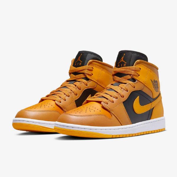 Nike Air Jordan 1 Mid Tops Kengät Naisille Keltainen Musta