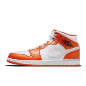 Nike Air Jordan 1 Mid Tops Kengät Naisille Oranssi Valkoinen