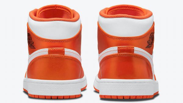 Nike Air Jordan 1 Mid Tops Kengät Naisille Oranssi Valkoinen