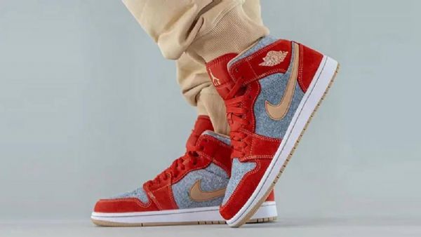 Nike Air Jordan 1 Mid Tops Kengät Naisille Punainen Harmaa