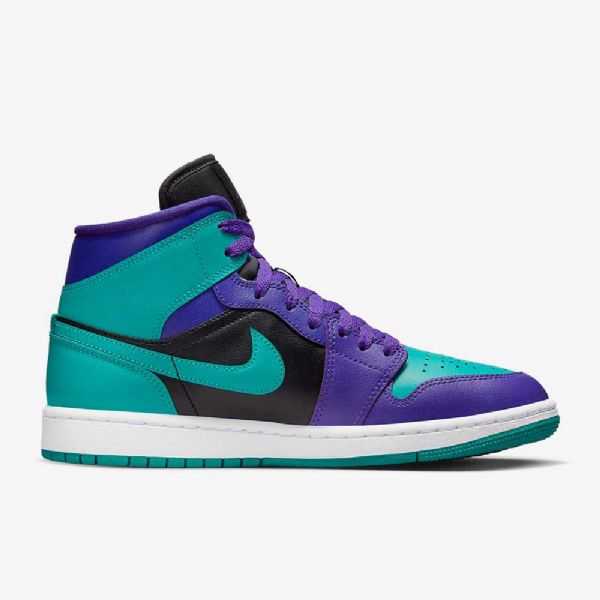 Nike Air Jordan 1 Mid Tops Kengät Naisille Purppura Musta Valkoinen