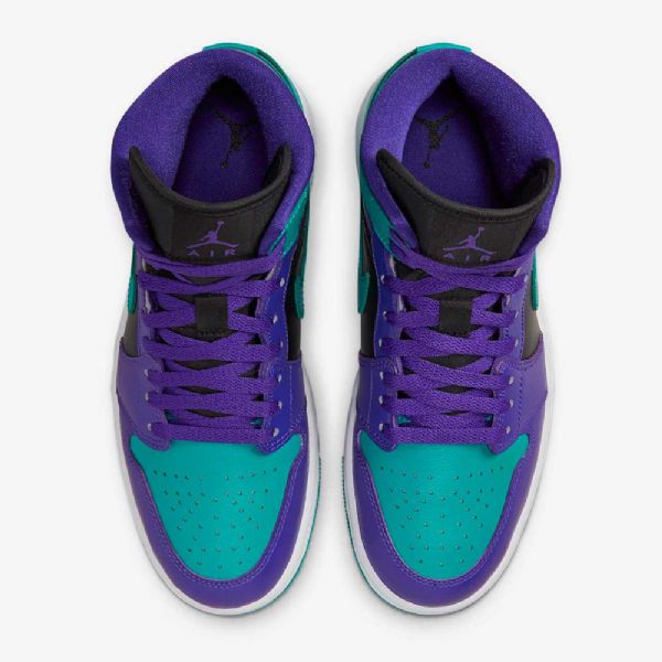 Nike Air Jordan 1 Mid Tops Kengät Naisille Purppura Musta Valkoinen