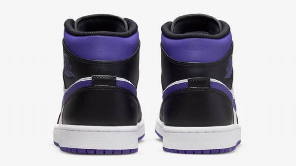 Nike Air Jordan 1 Mid Tops Kengät Naisille Valkoinen Musta Purppura