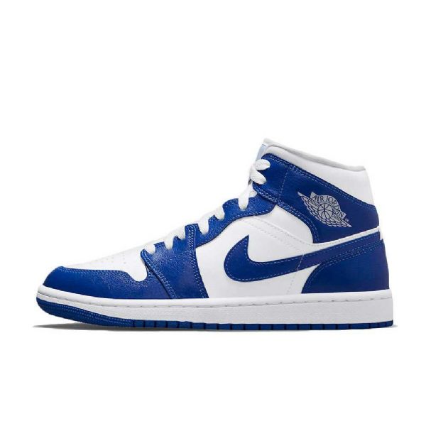 Nike Air Jordan 1 Mid Tops Kentucky Kengät Naisille Sininen Valkoinen