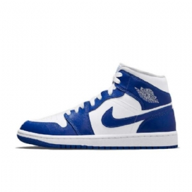 Nike Air Jordan 1 Mid Tops Kentucky Kengät Naisille Sininen Valkoinen