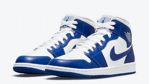 Nike Air Jordan 1 Mid Tops Kentucky Kengät Naisille Sininen Valkoinen