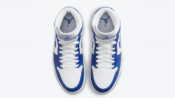 Nike Air Jordan 1 Mid Tops Kentucky Kengät Naisille Sininen Valkoinen