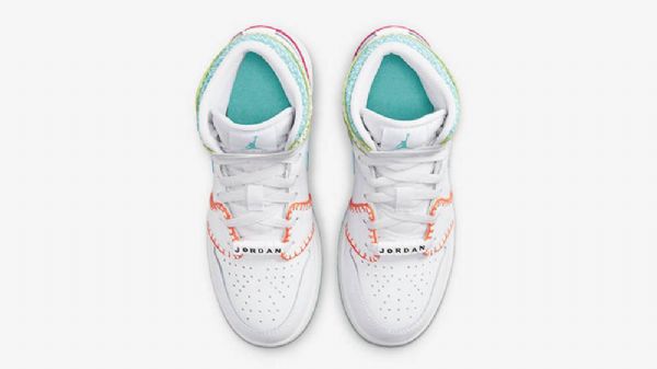 Nike Air Jordan 1 Mid Tops Knit Gs Kengät Naisille Valkoinen Monivärinen