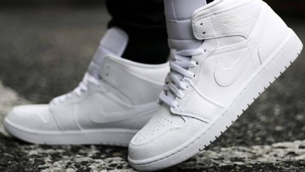 Nike Air Jordan 1 Mid Tops Kolmikengät Naisille Valkoinen