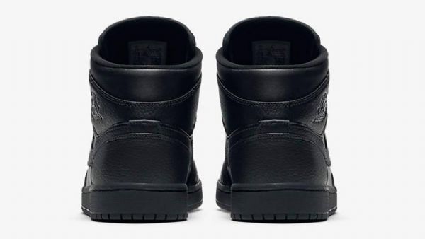 Nike Air Jordan 1 Mid Tops Kolminkertaiset Miesten Kengät Musta