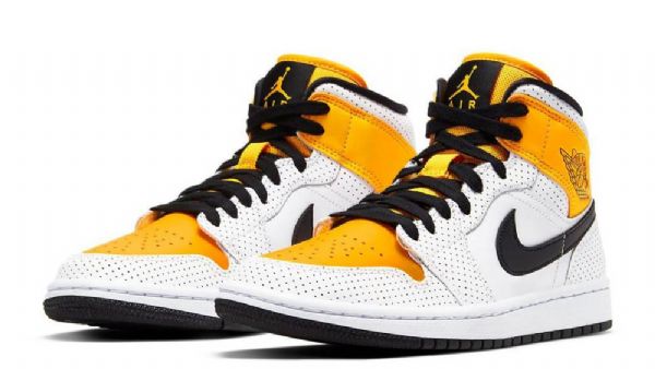 Nike Air Jordan 1 Mid Tops Laserkengät Miehille Oranssi