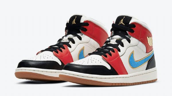 Nike Air Jordan 1 Mid Tops Let(her)man Kengät Naisille Monivärinen