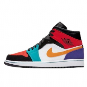 Nike Air Jordan 1 Mid Tops Leveät Kengät Miehille Monivärinen