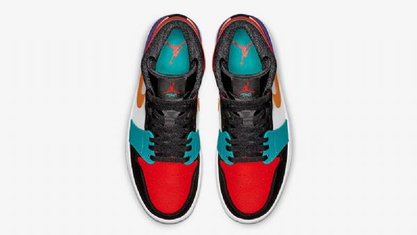 Nike Air Jordan 1 Mid Tops Leveät Kengät Miehille Monivärinen
