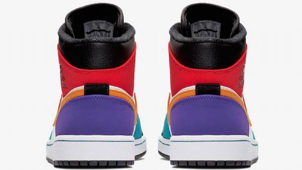Nike Air Jordan 1 Mid Tops Leveät Kengät Miehille Monivärinen