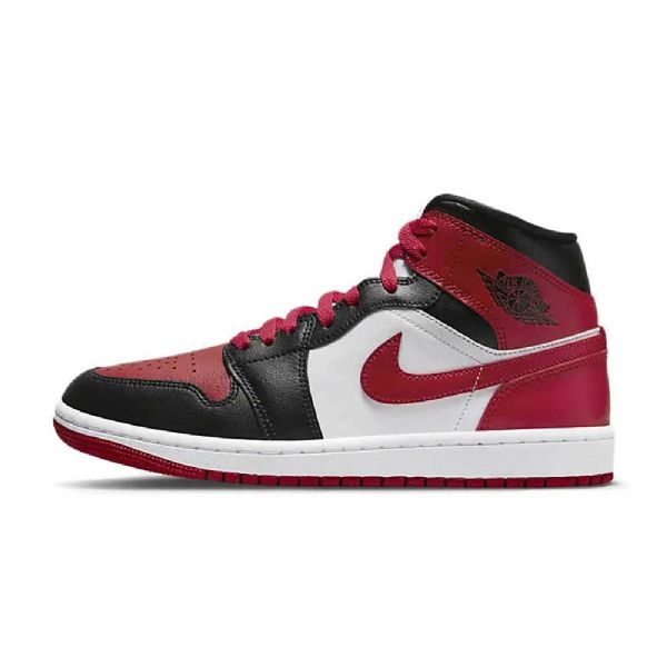 Nike Air Jordan 1 Mid Tops Leveävarvaskengät Naisille Musta Valkoinen Burgundy