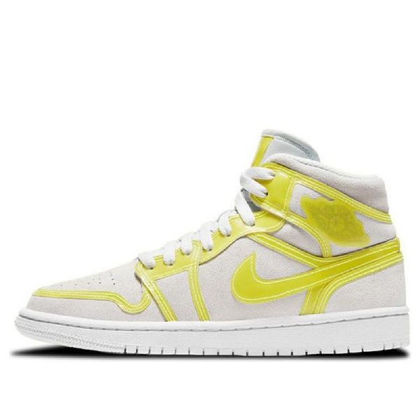 Nike Air Jordan 1 Mid Tops Lx Retro Koripallokengät Naisille Valkoinen Keltainen