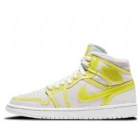 Nike Air Jordan 1 Mid Tops Lx Retro Koripallokengät Naisille Valkoinen Keltainen