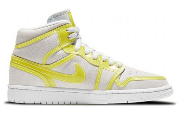 Nike Air Jordan 1 Mid Tops Lx Retro Koripallokengät Naisille Valkoinen Keltainen