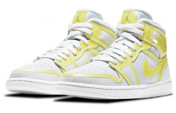 Nike Air Jordan 1 Mid Tops Lx Retro Koripallokengät Naisille Valkoinen Keltainen
