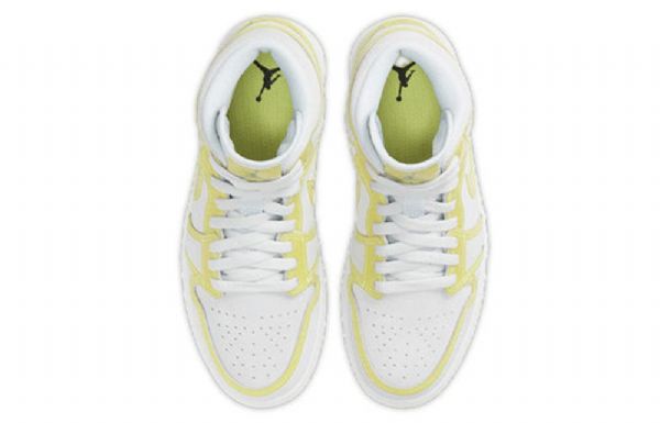 Nike Air Jordan 1 Mid Tops Lx Retro Koripallokengät Naisille Valkoinen Keltainen
