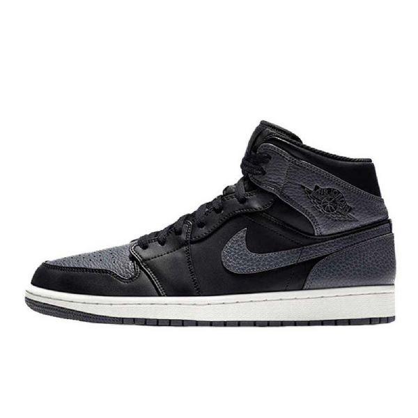Nike Air Jordan 1 Mid Tops Nahkakengät Miehille Harmaa