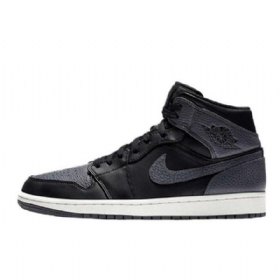 Nike Air Jordan 1 Mid Tops Nahkakengät Miehille Harmaa