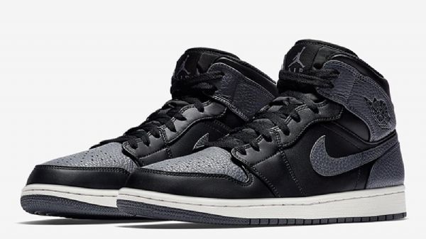 Nike Air Jordan 1 Mid Tops Nahkakengät Miehille Harmaa